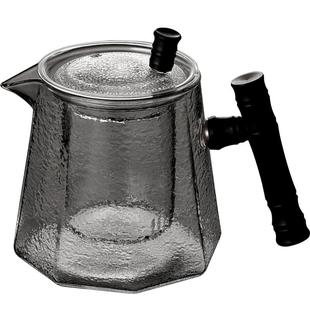 加厚玻璃茶壶耐高温侧把壶 煮茶器家用煮茶壶 烧水泡茶器茶具套装