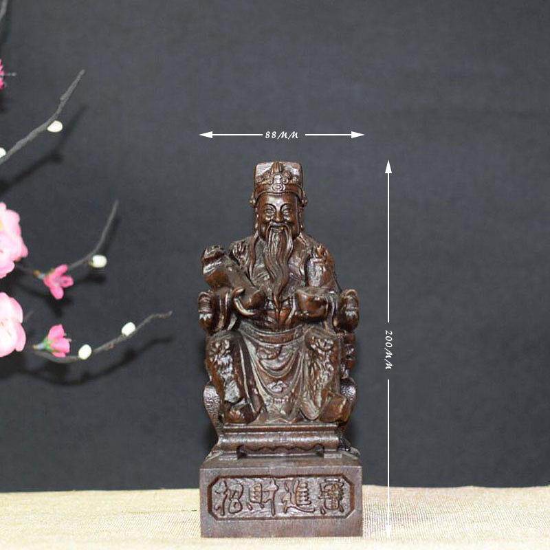 越南沉香木财神 土地公莆田木雕文玩工艺品人物实木创意摆件