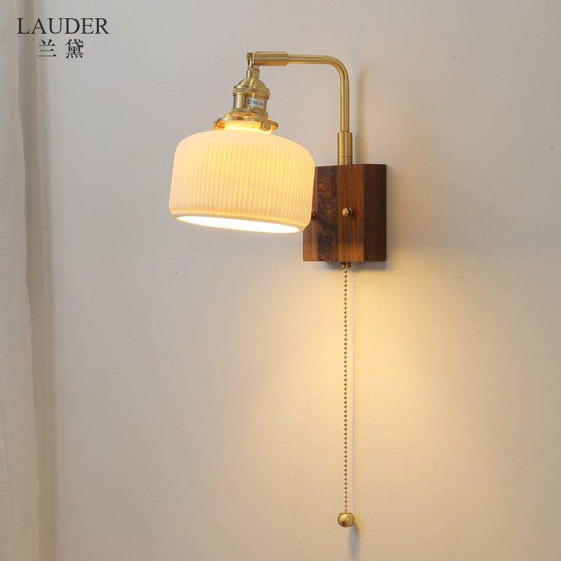 兰黛 中古侘寂文艺复古民宿小茶馆客厅卧室床头玄关过道楼梯壁灯