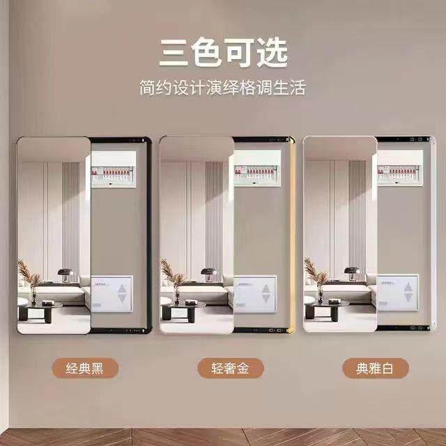 开门式隐藏式电闸箱推拉镜子轨道隐藏多媒体弱电箱一体挂墙镜