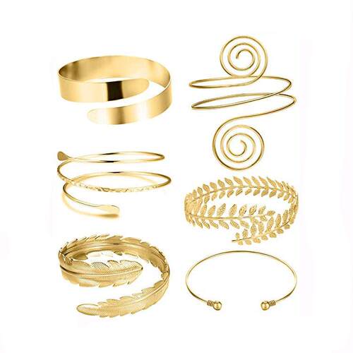 Simple Boho Coil Upper Arm Band Cuff Armlets for Women Girls