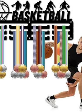 篮球奖牌挂架展示奖牌架运动金属挂牌铁艺装饰奖牌赛黑色运动员