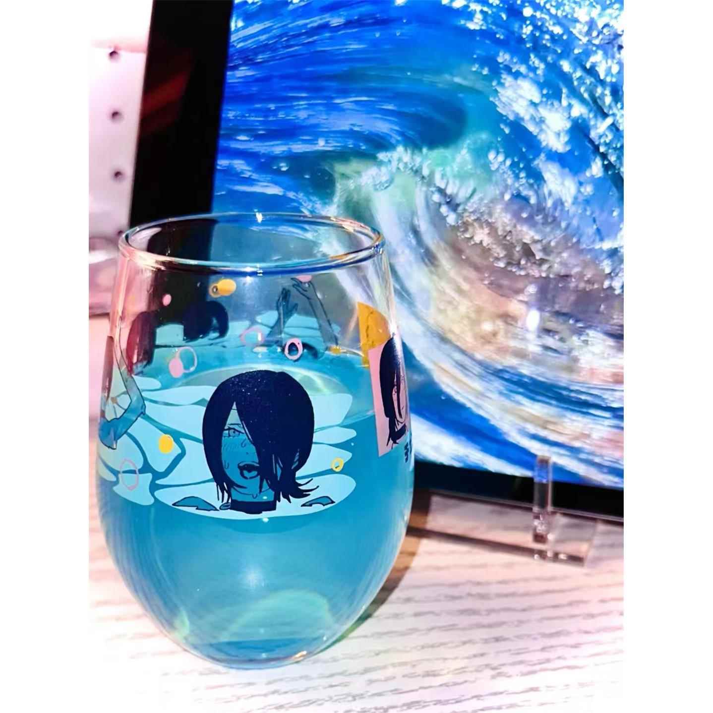 电锯人蕾塞日式玻璃杯饮料少女牛奶蛋形果汁加厚大容量高颜值杯子