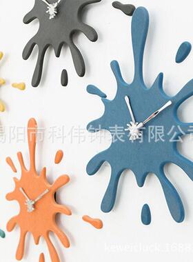 225新款时尚简约创意壁钟客装饰木质挂钟个性异型厅钟木T9201表钟