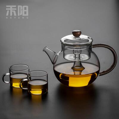 禾阳圆满玻璃煮茶壶加厚防烫蒸茶壶家用办公煮茶器电陶炉煮茶套装