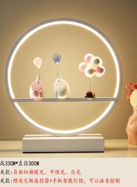 高档北欧室卧床头柜台灯创意智能现代in风s少女婚婚庆结礼品学习