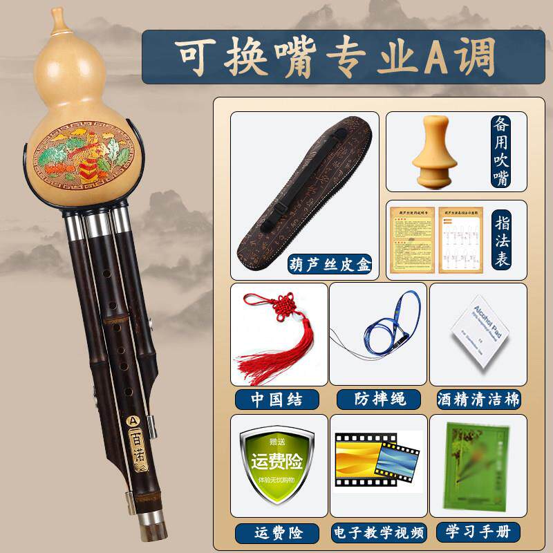 正品天然紫竹防摔调葫芦丝初学者c调专业演奏型乐器成人学生降bG