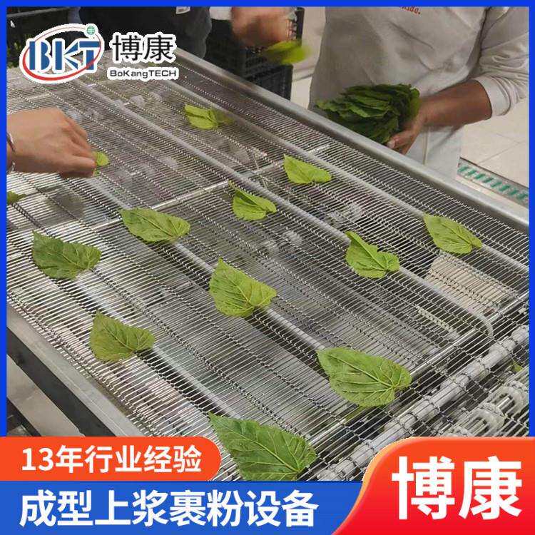 天妇罗翠叶上浆机 桑叶上浆油炸流水线 海苔单面挂糊机薯塔淋浆机