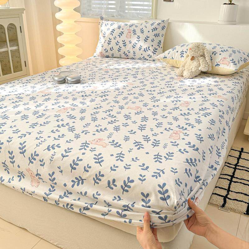 A类全棉碎花老粗布床笠可机洗母婴级纯棉床单1.8m床床罩活性印染