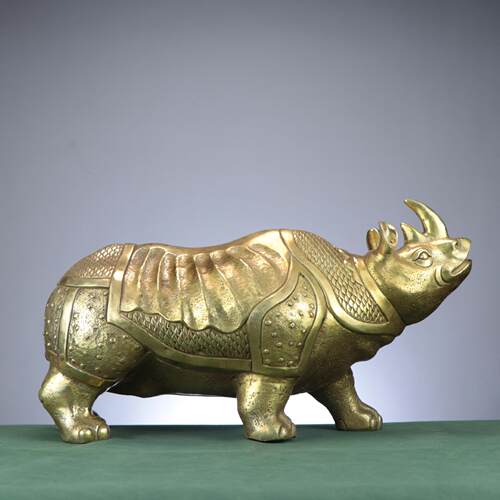 铜犀牛摆件 家居玄关客厅办公室工艺品创意犀牛摆件 大犀牛西牛