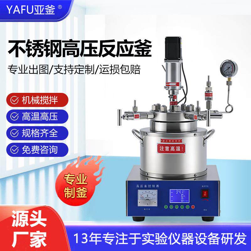 实验室不锈钢高温高压反应釜小型简易台式磁力搅拌加氢釜恒温微型