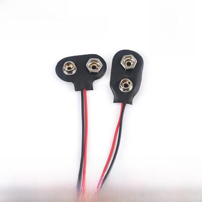 电池卡扣T/I型6F22方形电池座9V带盖子和开关连接电缆15cm