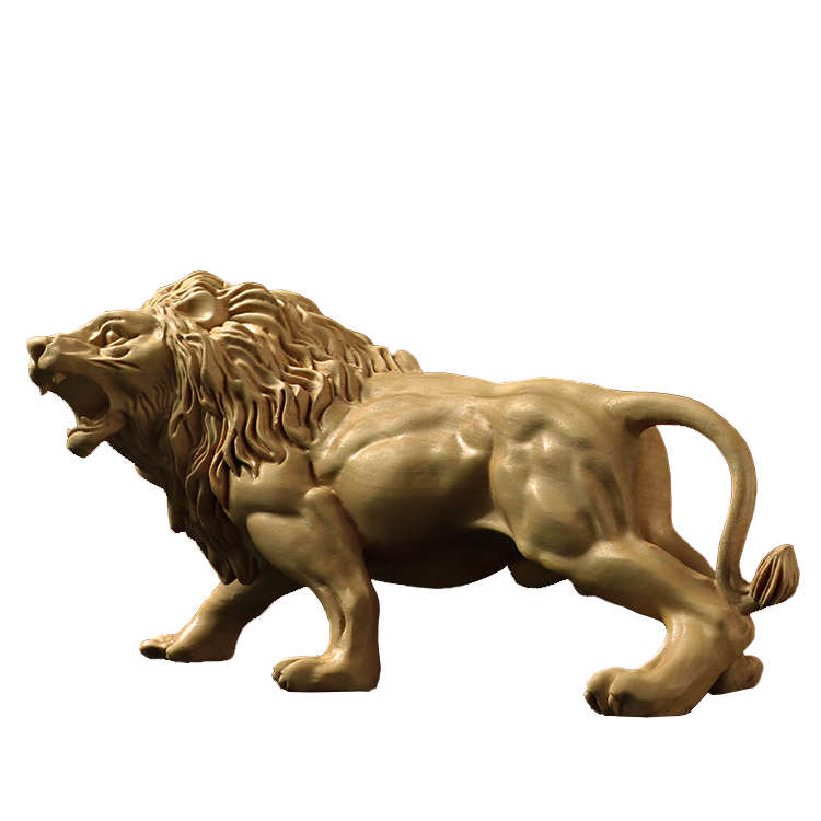 黄杨木雕草原雄动物狮子汽车摆件把玩手把件藏品送礼工艺品