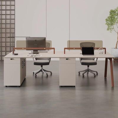 办公桌简约现代办公桌椅组合双两4四6人位员工办公家具职员桌