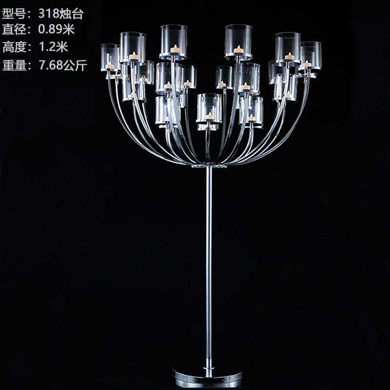 新款婚庆道具烛台桌花电镀花架系列婚礼布置舞台现场装饰摆件