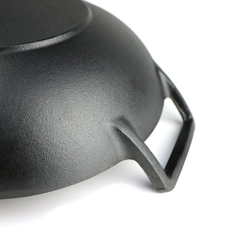 厂家铸铁锅32cm炒锅不粘锅家用商用平底锅双耳炒锅