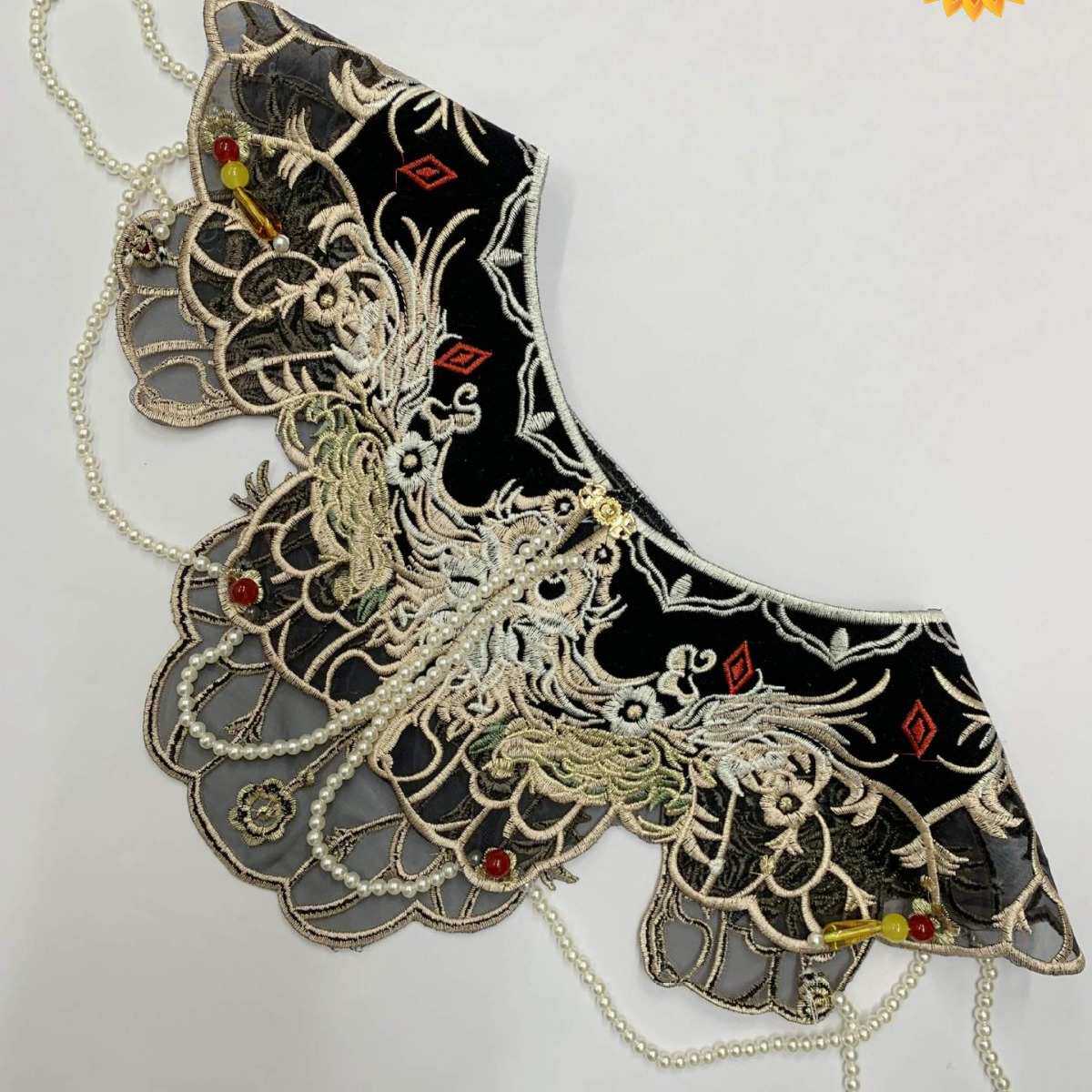 敬酒服国风云肩红色回门宴刺绣云肩精美流苏新娘披肩汉服绣花假领