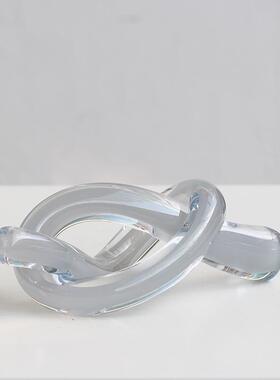 厂家直销现代简约软装书柜创意几何手工琉璃麻绳酒店样板间摆件