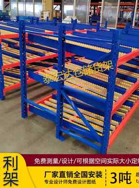 流利货架仓储库工厂车间流水线货架可移动先进先出定制流利条货架