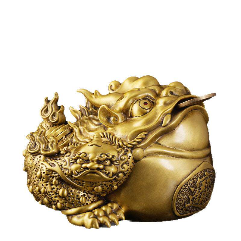 黄铜金蟾蜍摆件摆件铜金蟾铜元金蟾铜金蝉三足金蟾蜍铜元金蟾
