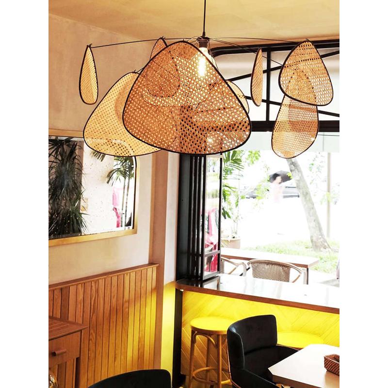 厂家直销北欧设计师创意卧室日式藤艺吊灯简约现代民宿餐厅客厅茶
