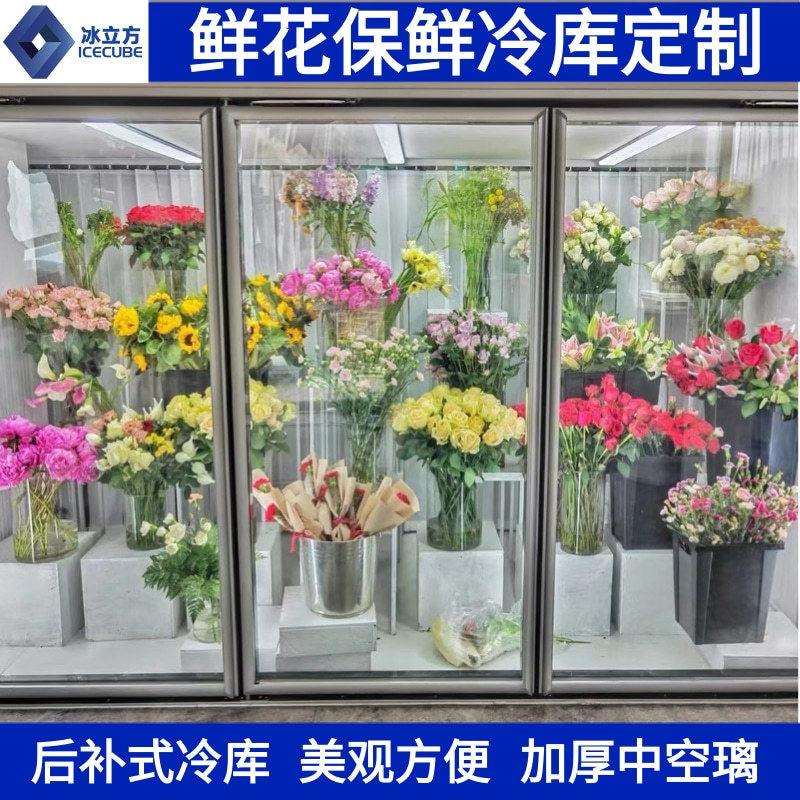 冰立方保鲜柜鲜花补式冷库展示冷藏冷冻柜商用玻璃门全套设备厂家