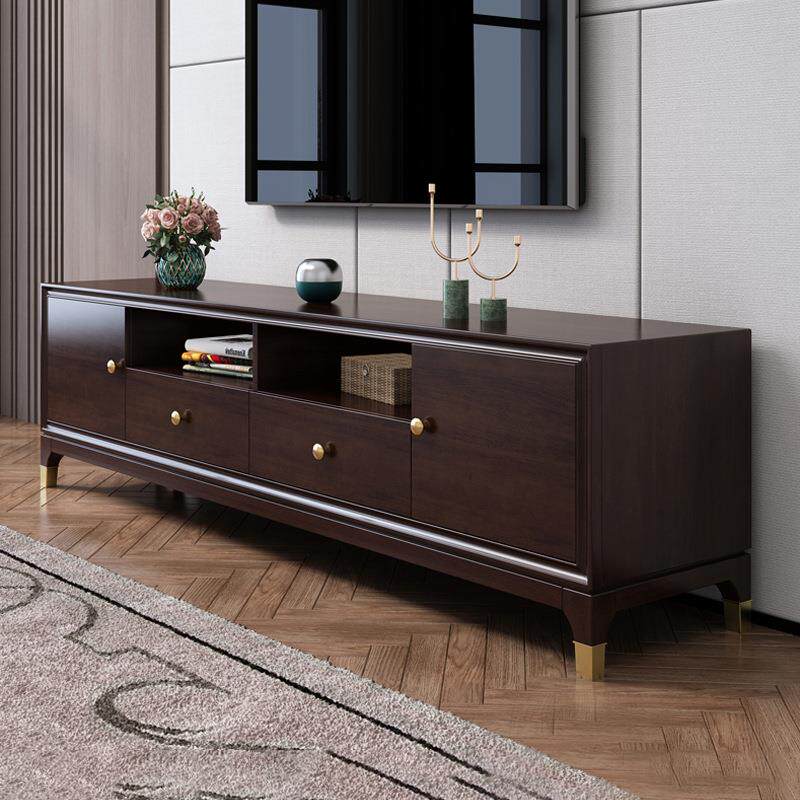 美式实木轻奢电视柜茶几组合樱桃木现代简约小户型客厅地柜影视柜