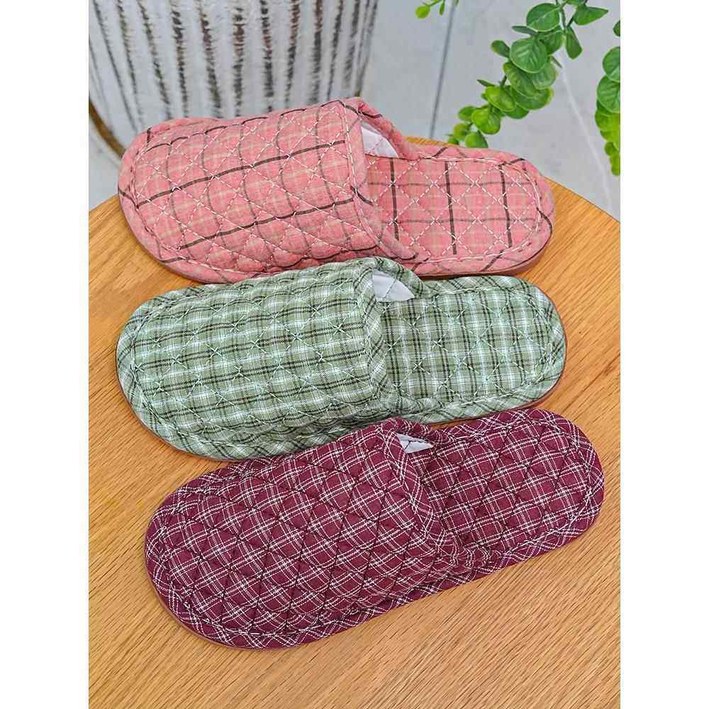 布艺布底拖鞋无声木地板男家用室内静音防滑春秋冬季居家棉拖鞋女