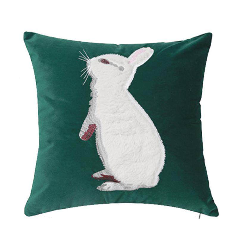 高档抱公主少亮女心兔子s毛绒in风枕片沙发抱枕套粉色靠垫床头靠