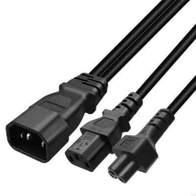 96BA IEC320 C14 to IEC320 C5+IEC320 C13 AC-Power Adapter