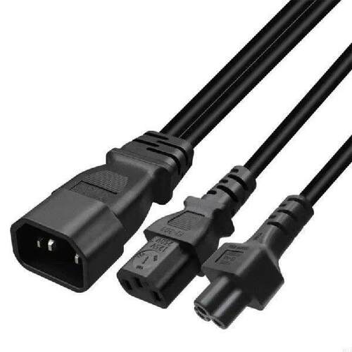 96BA IEC320 C14 to IEC320 C5+IEC320 C13 AC-Power Adapter