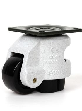 60F/S拉手万向轮福马轮带棘轮臂刹车轮橡胶轮重型工业可调节脚轮