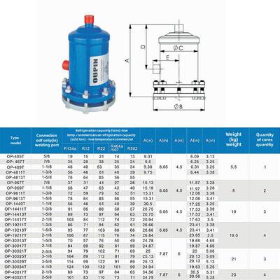 制冷干燥过滤桶 485冷库机组制冷配件回气4811 D48 F48可拆滤芯