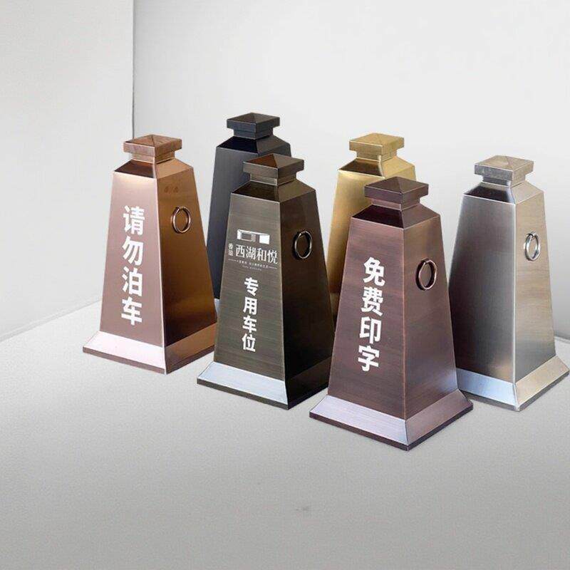 不锈钢路锥定制方形加重金属反光锥禁止停车路障请勿泊车雪糕筒桶
