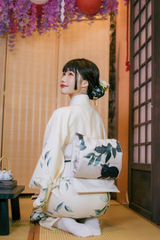 和风樱之美白梨花传统改良变穿版140cm衣长和服正装日式摄影写真