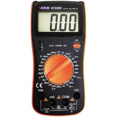 VICTOR胜利表高精度多功能数字万用表VC9205/9208数显防烧多用表