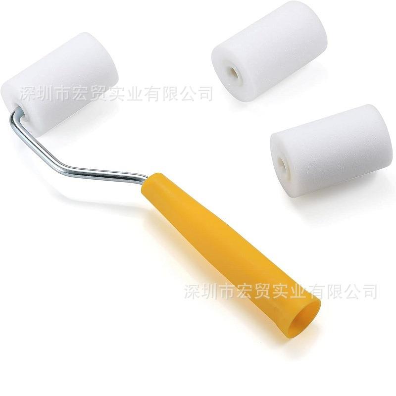 亚马逊2寸4寸滚筒刷 迷你油漆 Diy绘画涂料工具刷无死角海绵滚