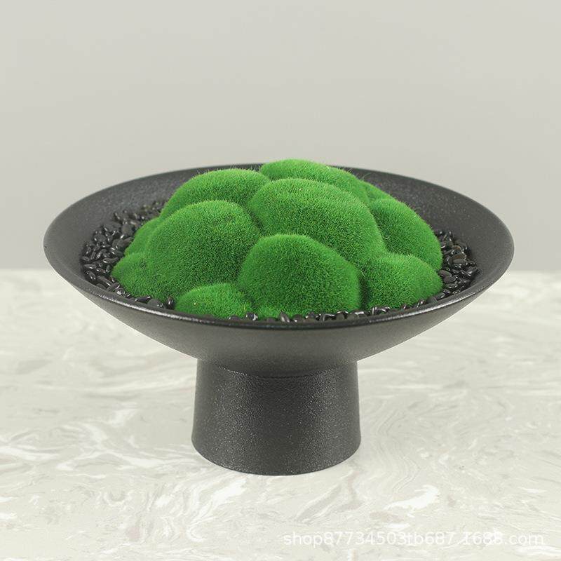 新中式日式仿真绿植青苔盆景软装书房茶室茶几客厅桌面洽谈桌摆件