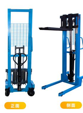 手动堆高车家卸车搬运车液压升高车3t随装车物厂流叉升降车堆高车