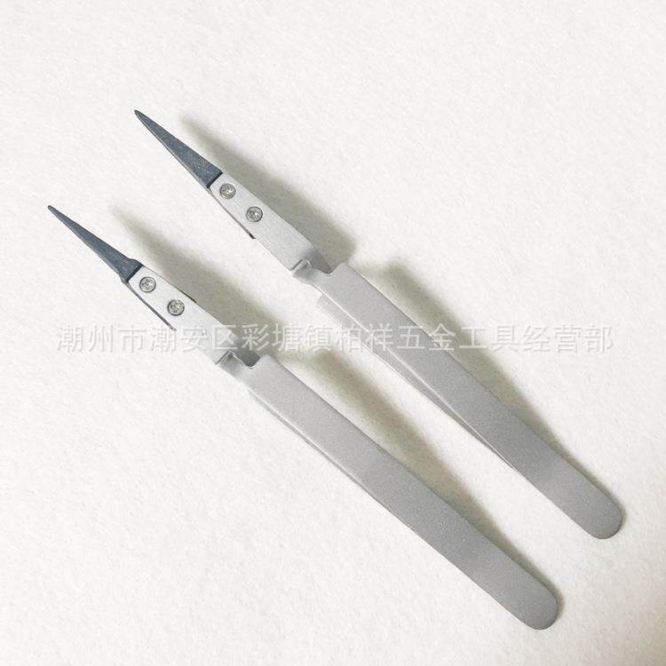可换头ESD防静电镊子套装不锈钢反向镊子反差塑料头镊子交叉镊子