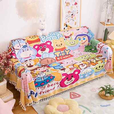 联名玩具总动员卡通沙发巾草莓熊可爱防滑靠背巾贵妃椅坐垫沙发套