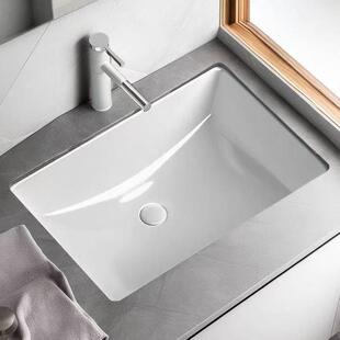 椭圆台下盆陶瓷洗手盆嵌入式洗脸盆方形阳台卫生间面盆台盆系列