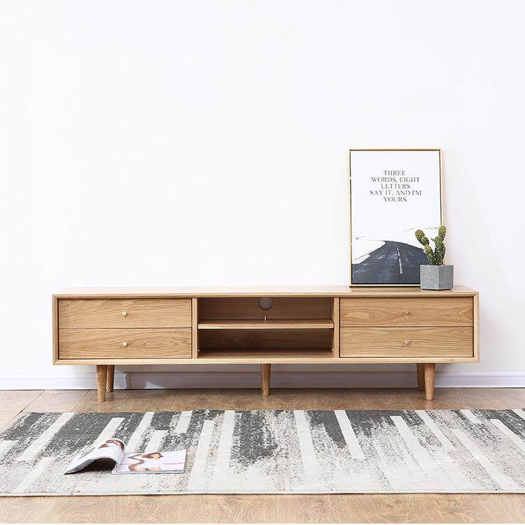 海贻家俱北欧云端电视柜红橡木实木电视柜简约小户型视听柜