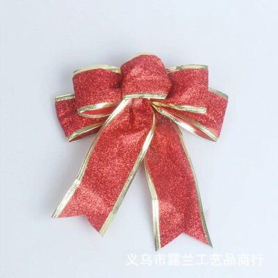 Xmas Bow Accessory: 20cm Glitter, 5-Ear Tree Decor