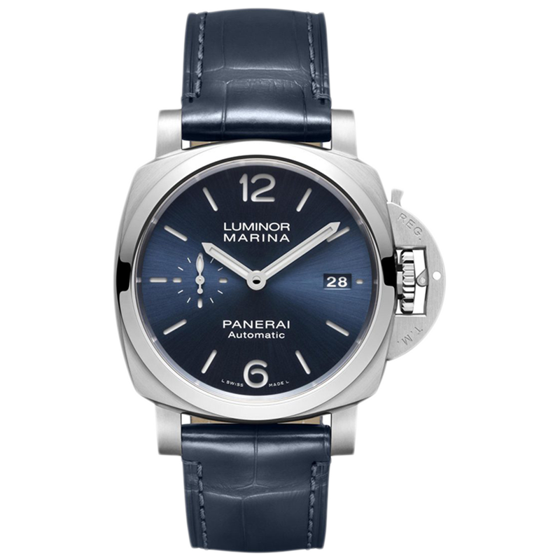 盒证[9.8新]沛纳海庐米诺系列精钢自动机械手表男表PAM01393蓝盘