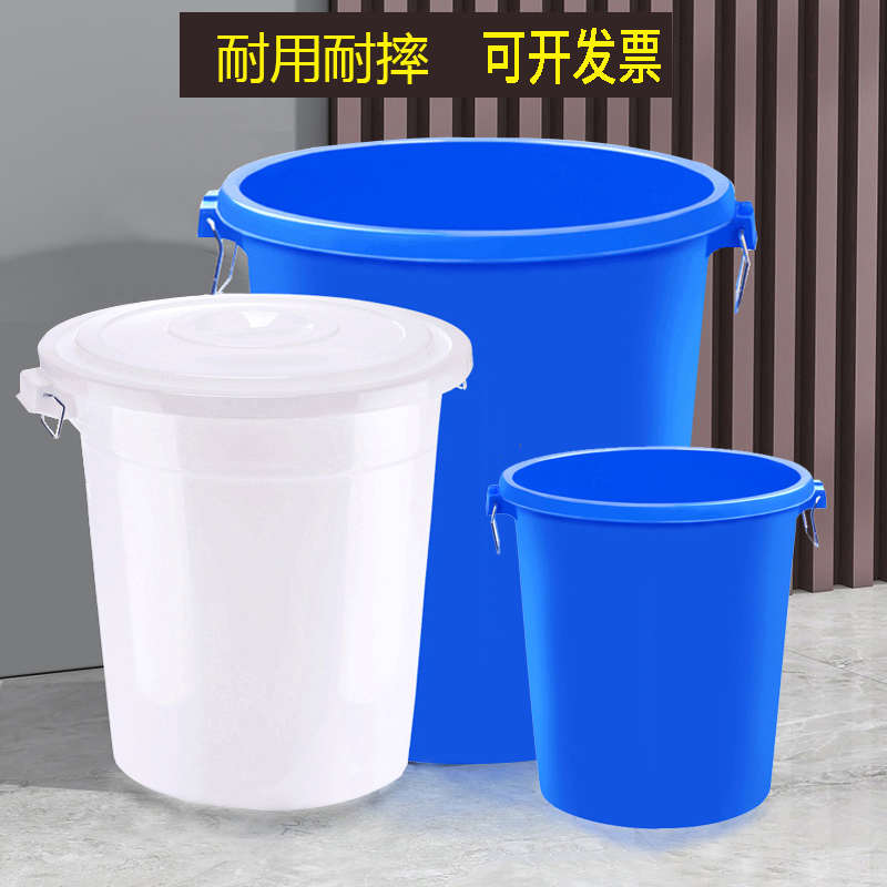 O&盖户外大容量厨房商用餐饮泔水桶塑料圆桶带轮大号垃圾桶家用带