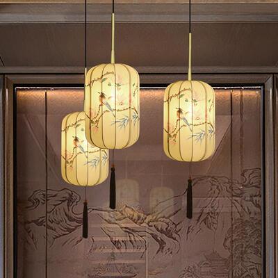 新中式吊灯覆古国风客厅卧室床头灯禅意茶室手绘灯笼饭厅灯饰灯具