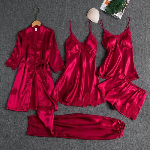 Pajamas, women's summer ice silk hot home clothes, long