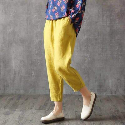 Large size women's cropped pants, Haren pants, imitation