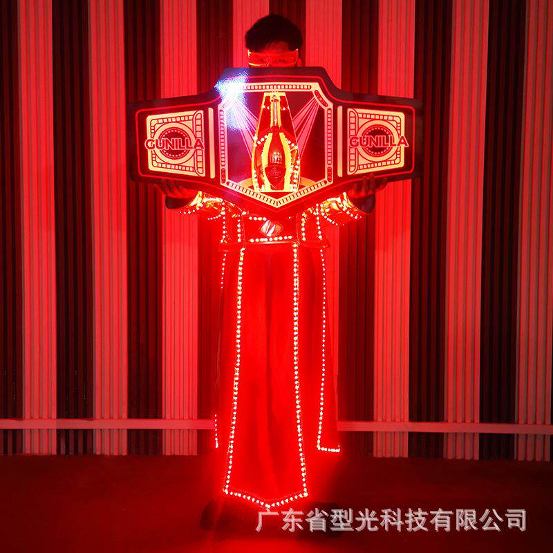 腰带酒座跨境LED发光香槟酒座酒吧KTV出酒架手举牌发光展示架